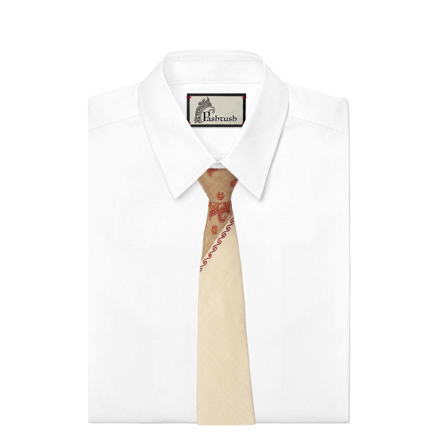 Pashtush India Mens Neckties Ties for Men Pashtush mens Fine Wool tie, Embroidered design, Multicolour