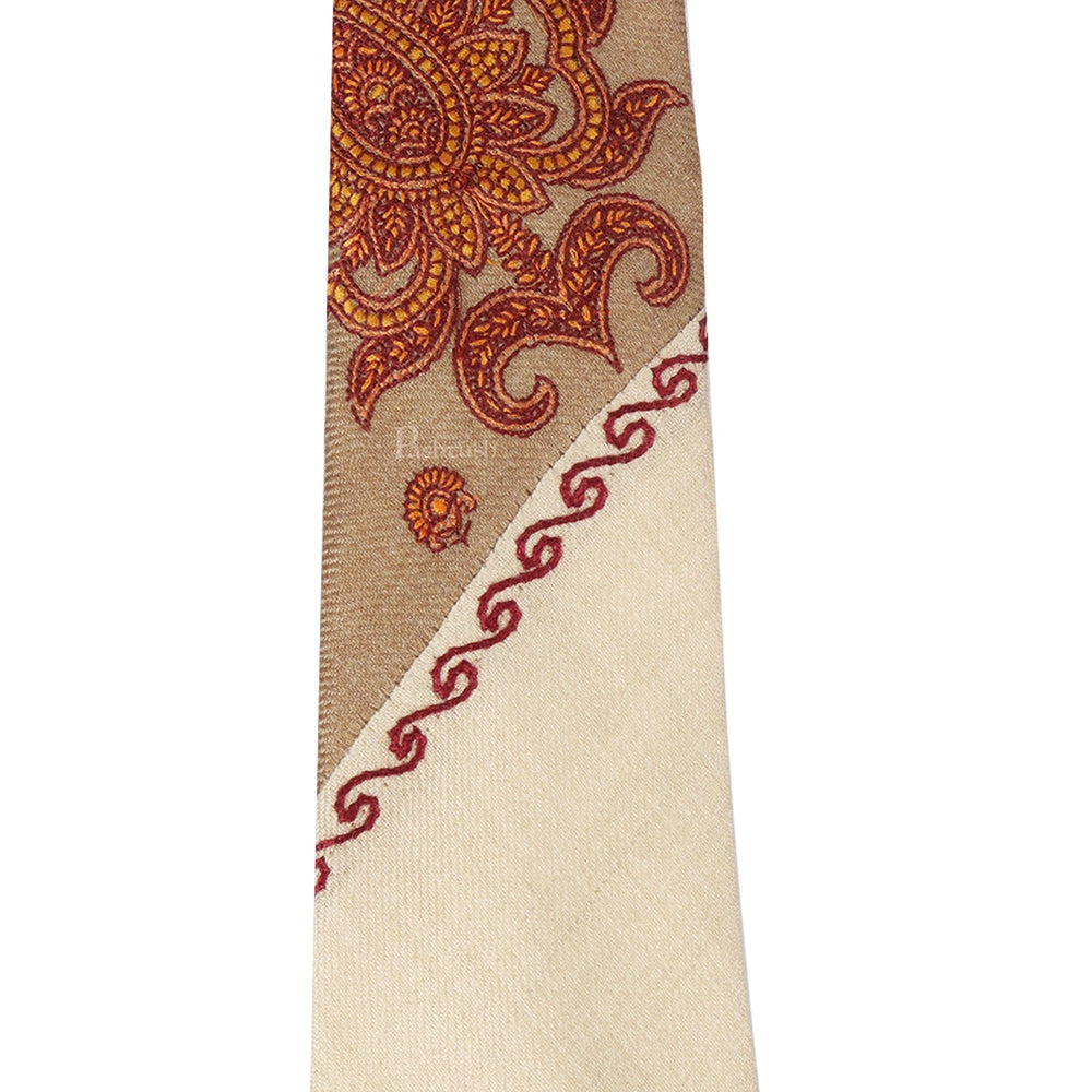 Pashtush India Mens Neckties Ties for Men Pashtush mens Fine Wool tie, Embroidered design, Multicolour