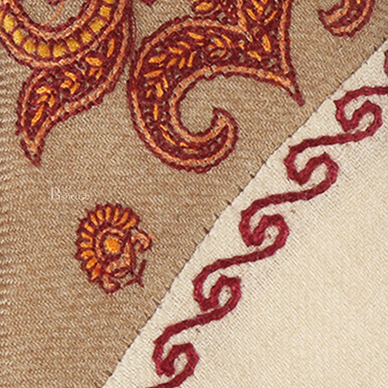 Pashtush India Mens Neckties Ties for Men Pashtush mens Fine Wool tie, Embroidered design, Multicolour