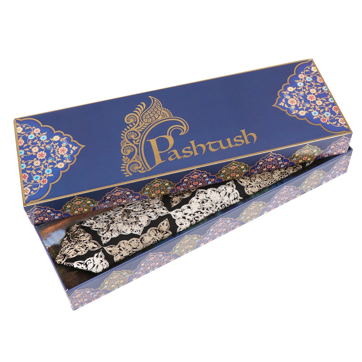 Pashtush India Mens Neckties Ties for Men Pashtush mens Fine Wool tie, Embroidered design, Multicolour