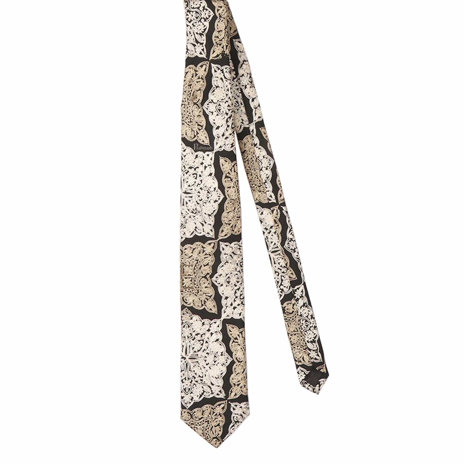 Pashtush India Mens Neckties Ties for Men Pashtush mens Fine Wool tie, Embroidered design, Multicolour