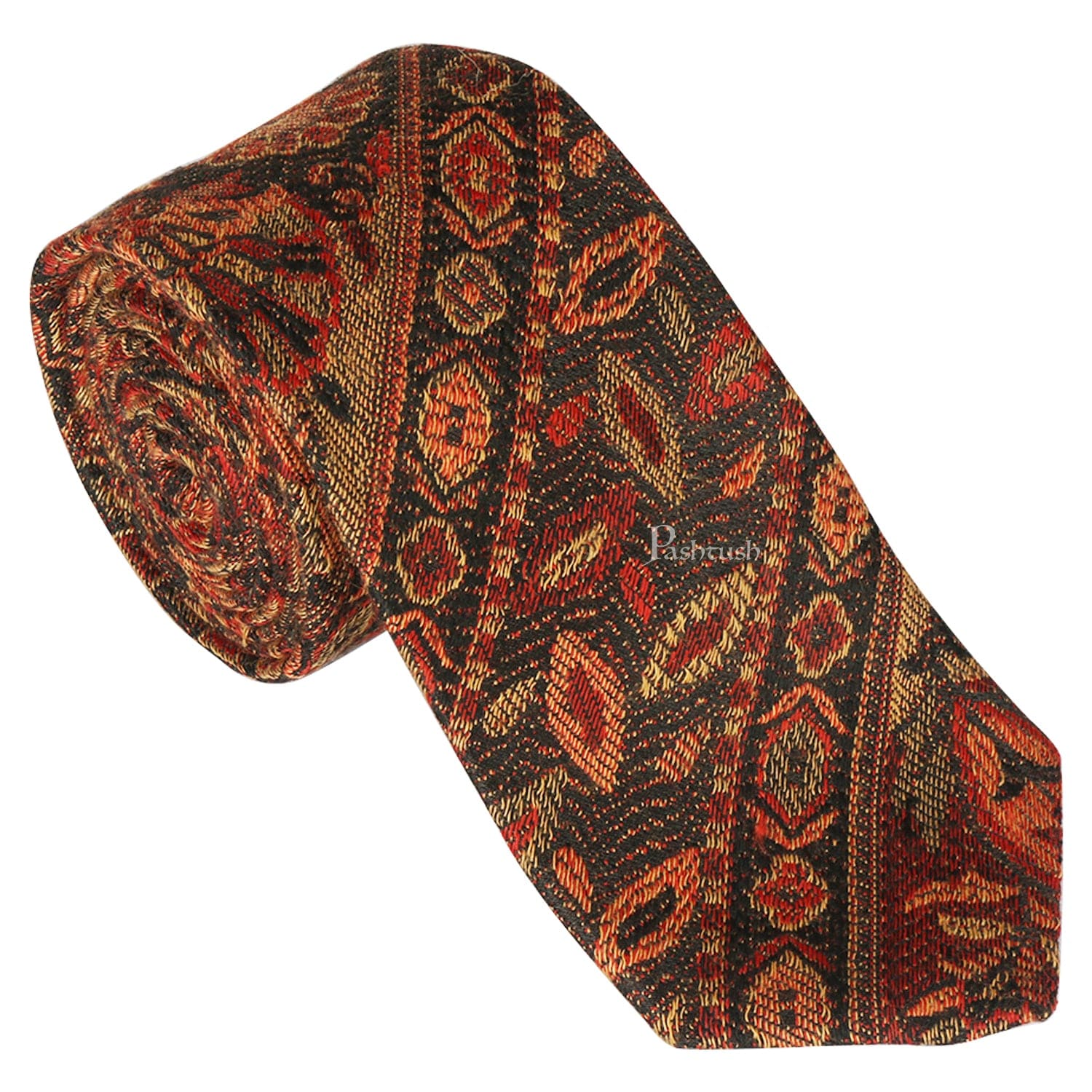 Pashtush India Mens Neckties Ties for Men Pashtush mens Fine Wool tie, Jacquard Woven design, Multicolour