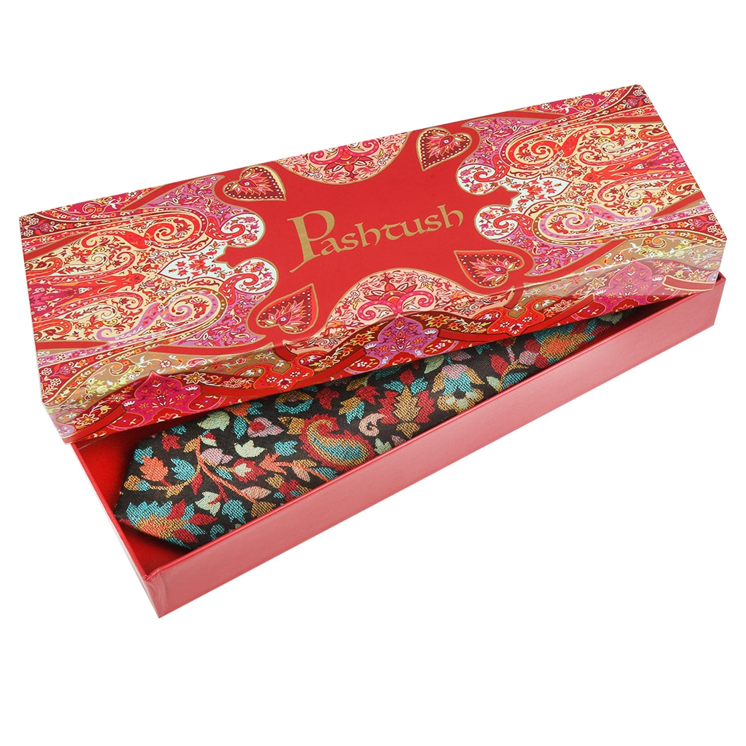 Pashtush India Mens Neckties Ties for Men Pashtush mens Fine Wool tie, Jacquard Woven design, Multicolour