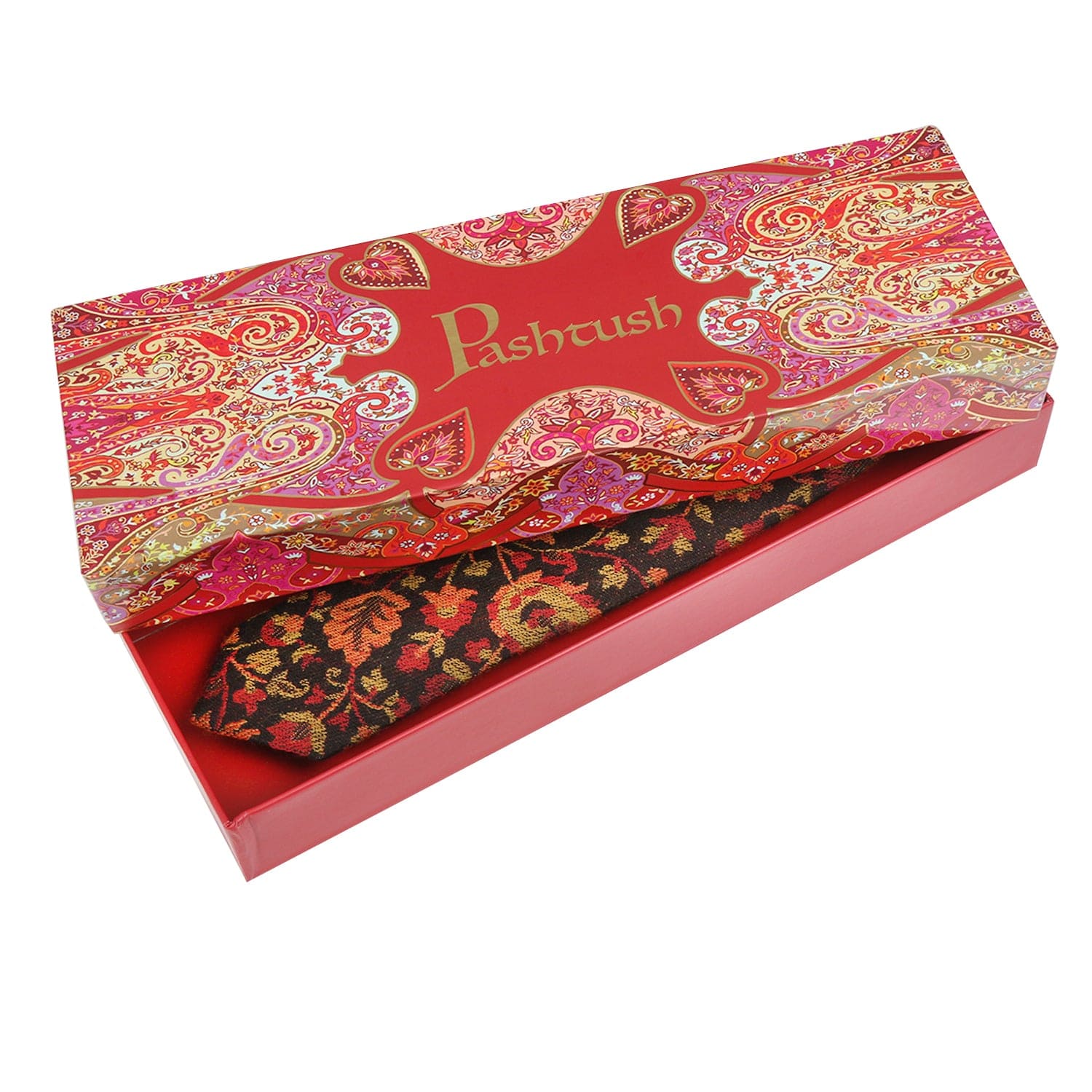 Pashtush India Mens Neckties Ties for Men Pashtush mens Fine Wool tie, Jacquard Woven design, Multicolour