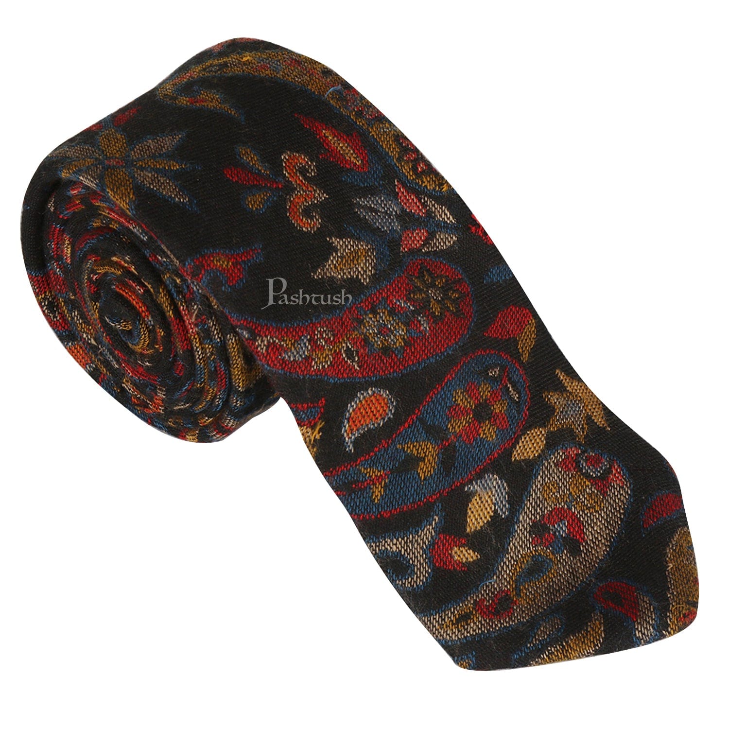 Pashtush India Mens Neckties Ties for Men Pashtush mens Fine Wool tie, Jacquard Woven design, Multicolour