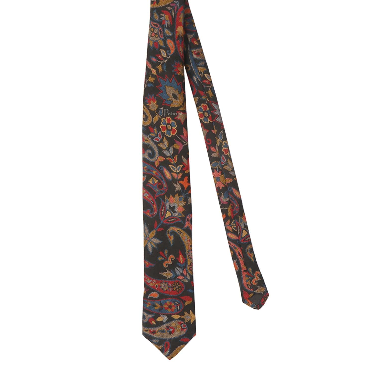 Pashtush India Mens Neckties Ties for Men Pashtush mens Fine Wool tie, Jacquard Woven design, Multicolour