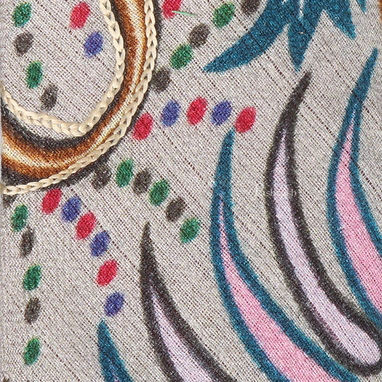 Pashtush India Mens Neckties Ties for Men Pashtush mens Fine Wool tie, kalamkari embroidery design, Multicolour