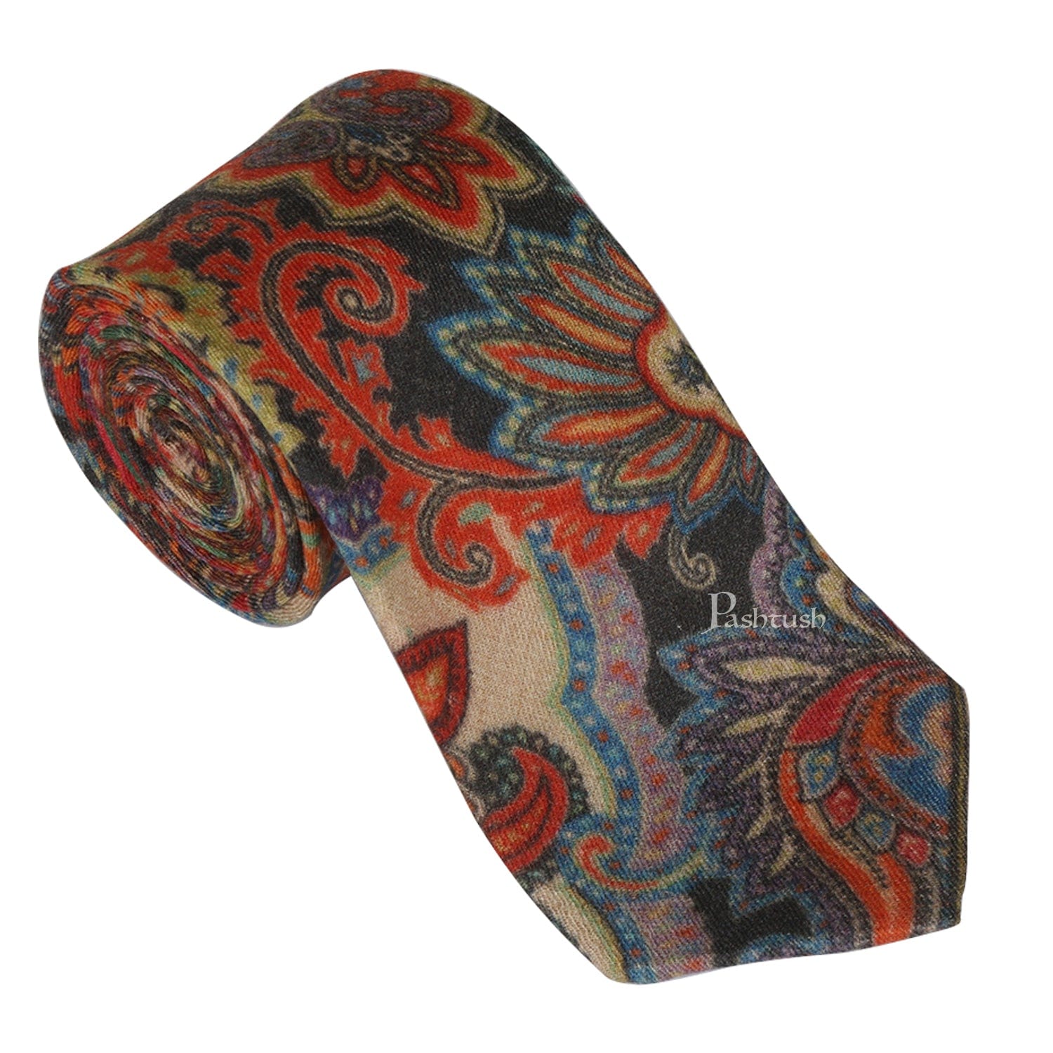 Pashtush India Mens Neckties Ties for Men Pashtush mens Fine Wool tie, Printed design, Multicolour
