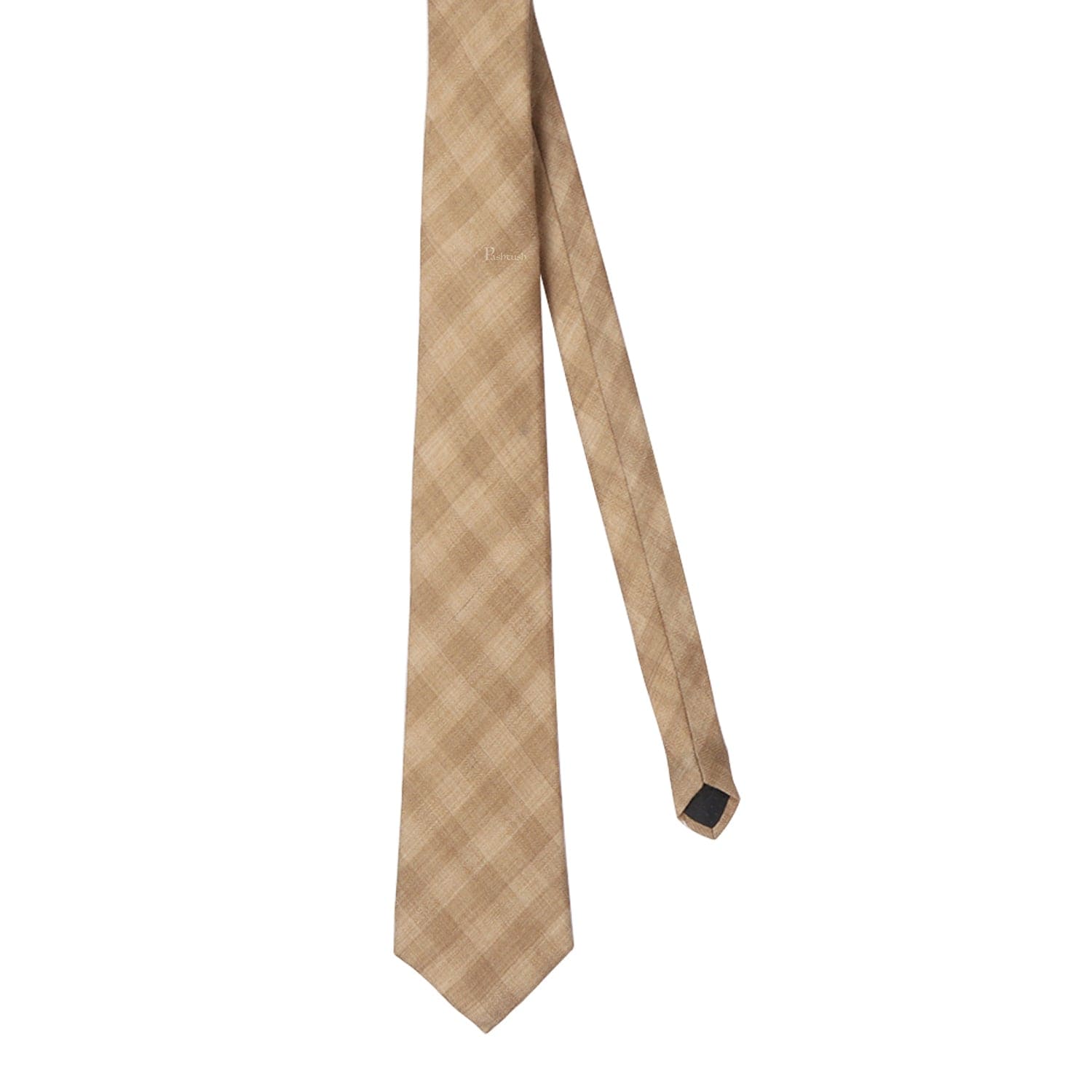 Pashtush India Mens Neckties Ties for Men Pashtush mens Fine Wool tie, Smart Checkered design, Beige