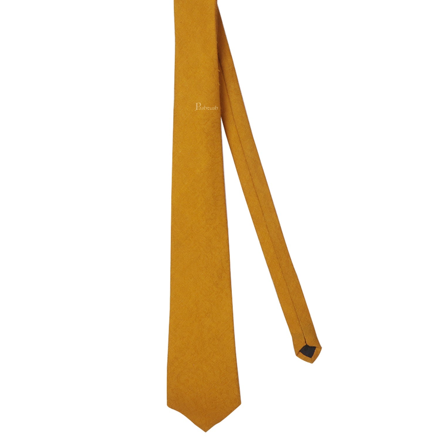 Pashtush India Mens Neckties Ties for Men Pashtush mens Fine Wool tie, Woven design, Mustard