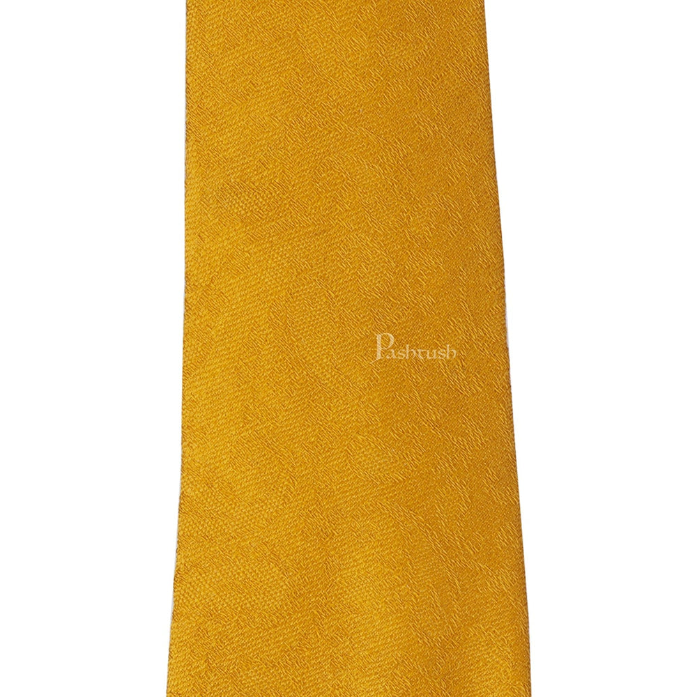 Pashtush India Mens Neckties Ties for Men Pashtush mens Fine Wool tie, Woven design, Mustard