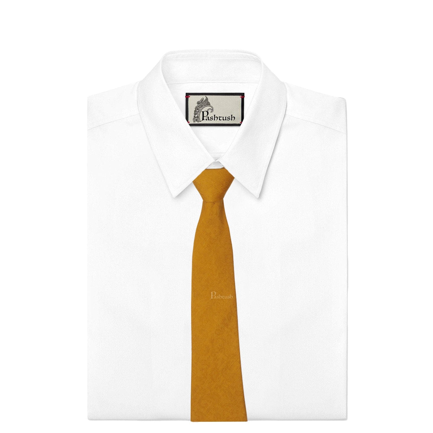 Pashtush India Mens Neckties Ties for Men Pashtush mens Fine Wool tie, Woven design, Mustard