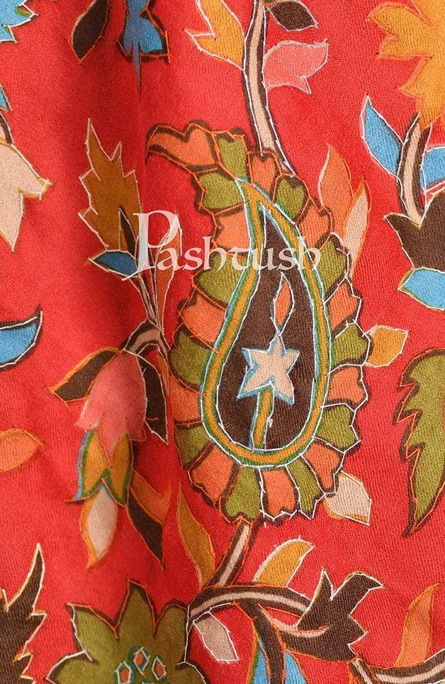 Pashtush India 70x200 Pashtush Mens Hand Embroidery Kalamkari Stole