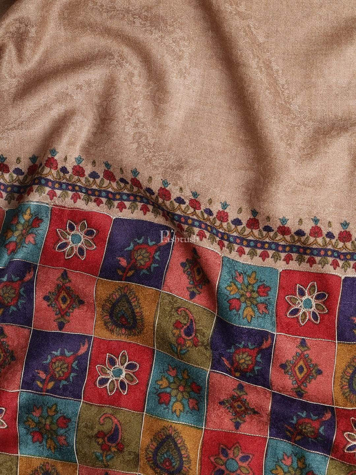 Pashtush India 100x200 Pashtush Mens Handworked, Painted Kalamkari Embroidery Stole