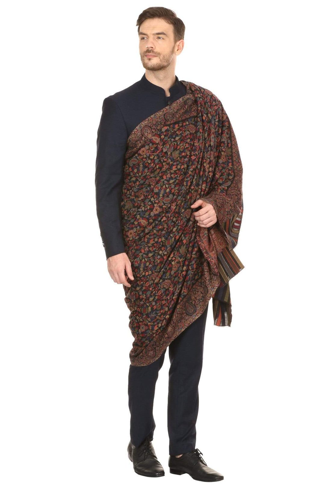 Pashtush India 127x254 Pashtush Mens Kaani Shawl, Mens Lohi , Full Size, Fine Wool