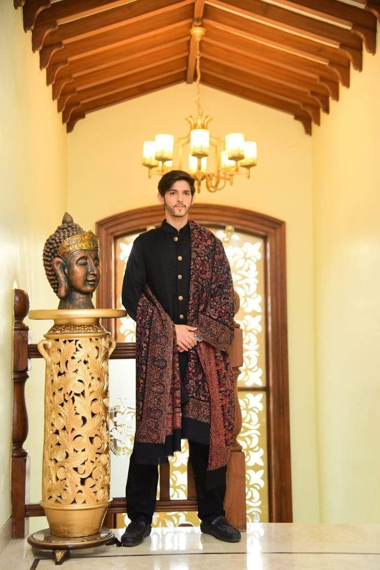 Pashtush India 127x254 Pashtush Mens Kaani Shawl, Mens Lohi , Full Size, Fine Wool