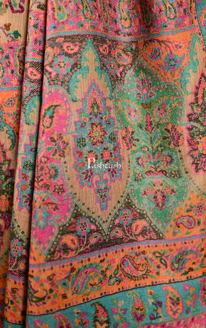 Pashtush India 100x200 Pashtush Mens Kaani Shawl, Pastel Coloured Weave, Pure Wool, Woolmark Certificate