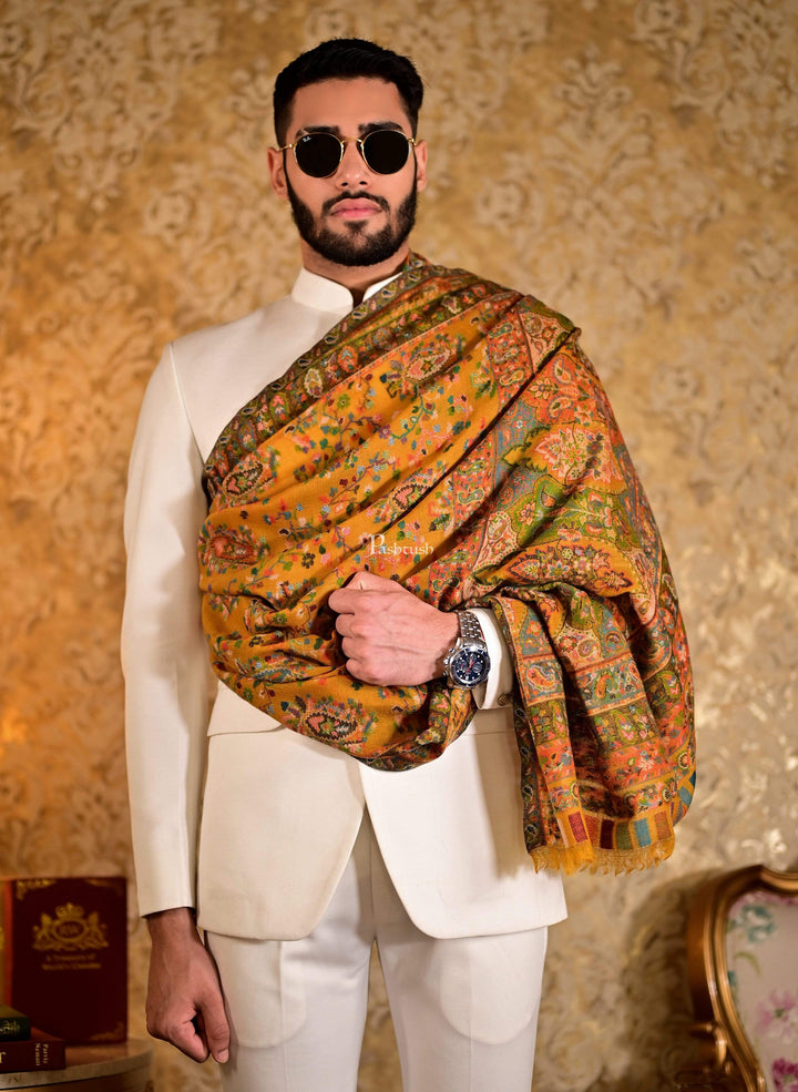 Pashtush India 70x200 Pashtush Mens Multi-coloured 100% Pure Wool Woven Design Woolmark Certification