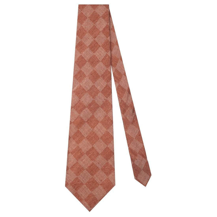 Pashtush Shawl Store Tie Pashtush Mens Pashmina Necktie, Checkered Design, Free Size, Bruges Brown