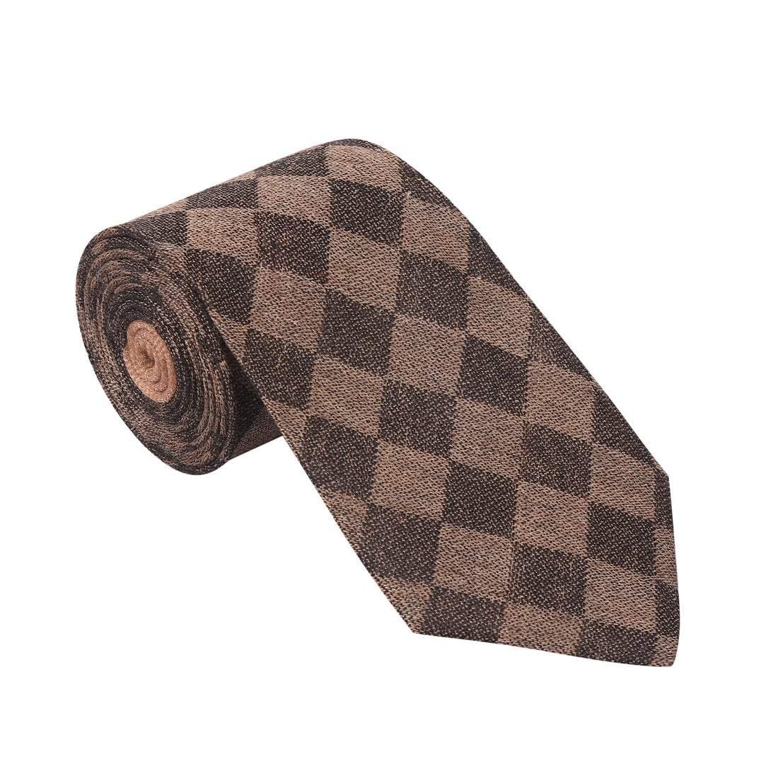 Pashtush Shawl Store Tie Pashtush Mens Pashmina Necktie, Checkered Design, Free Size, Crossroad Oxford Black