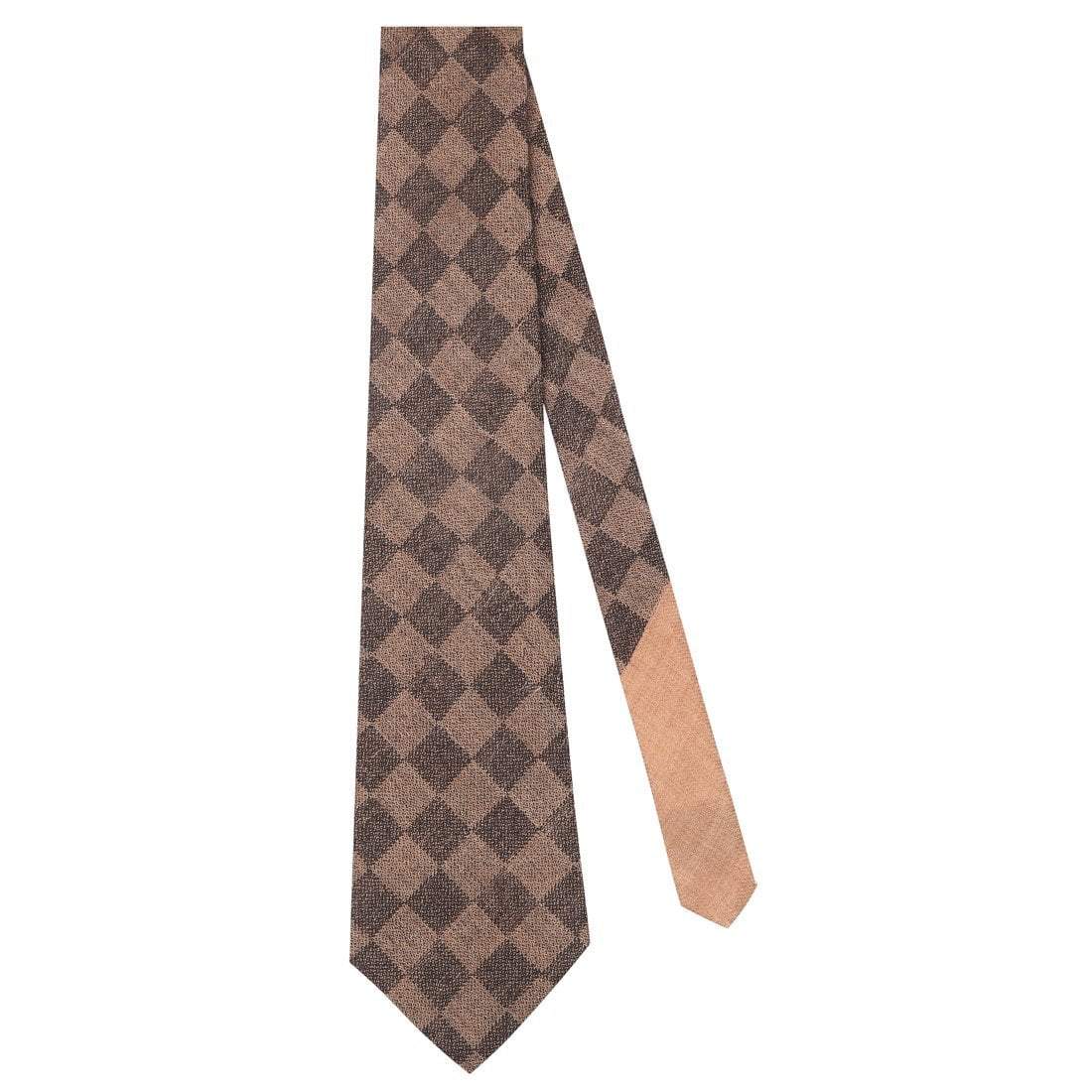 Pashtush Shawl Store Tie Pashtush Mens Pashmina Necktie, Checkered Design, Free Size, Crossroad Oxford Black