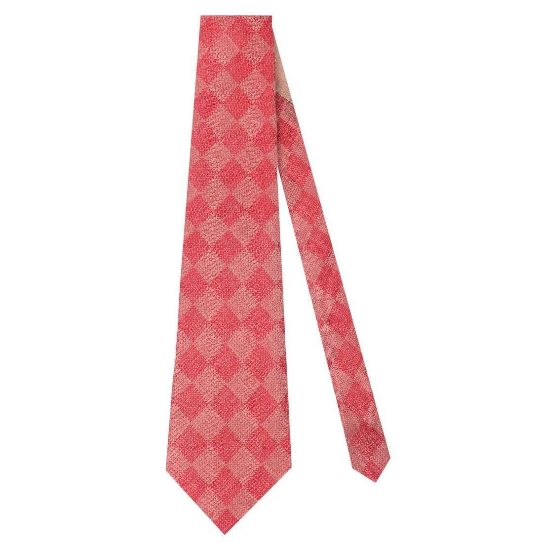 Pashtush Shawl Store Tie Pashtush Mens Pashmina Necktie, Checkered Design, Free Size, Cupertino Red
