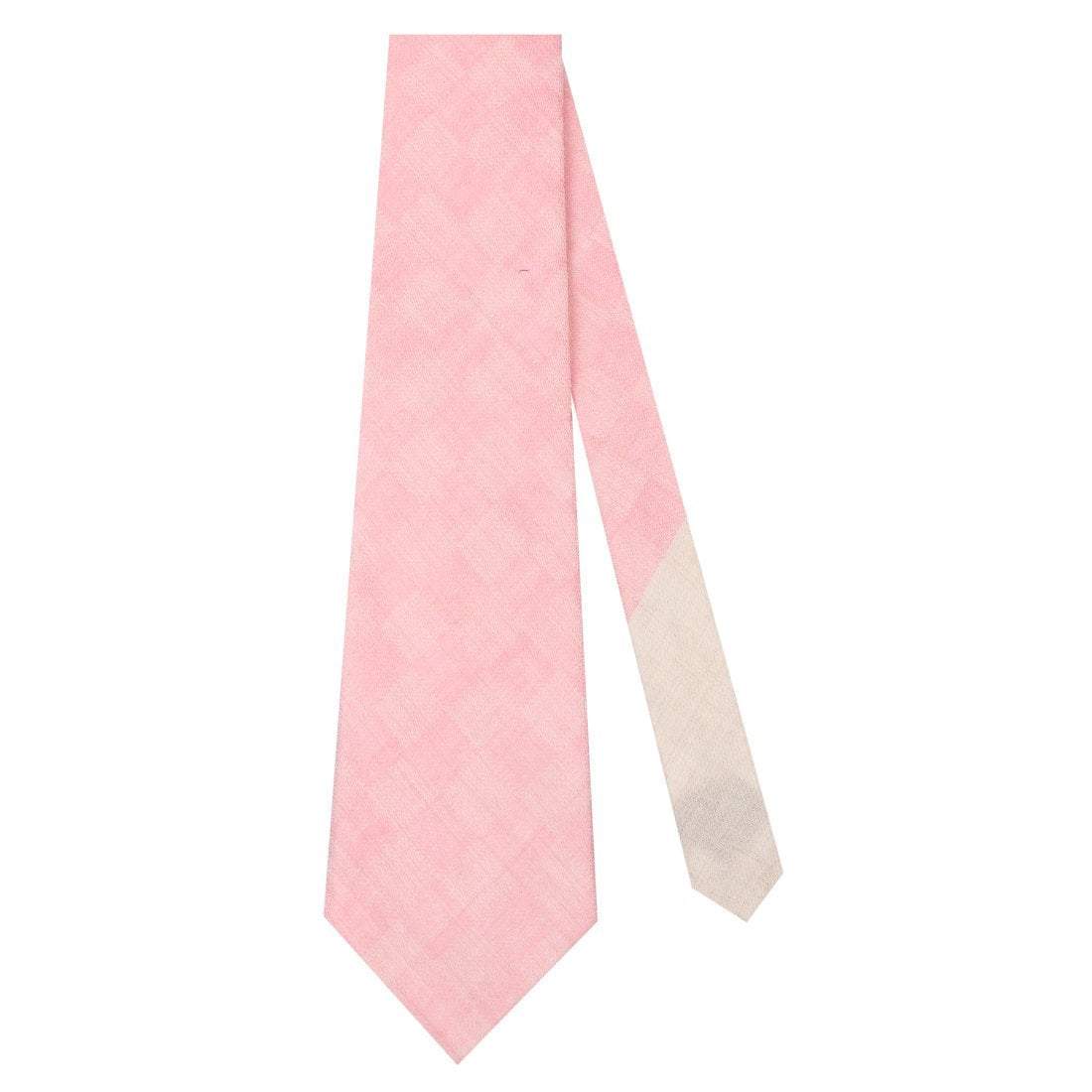 Pashtush Shawl Store Tie Pashtush Mens Pashmina Necktie, Checkered Design, Free Size, Debonair Pink