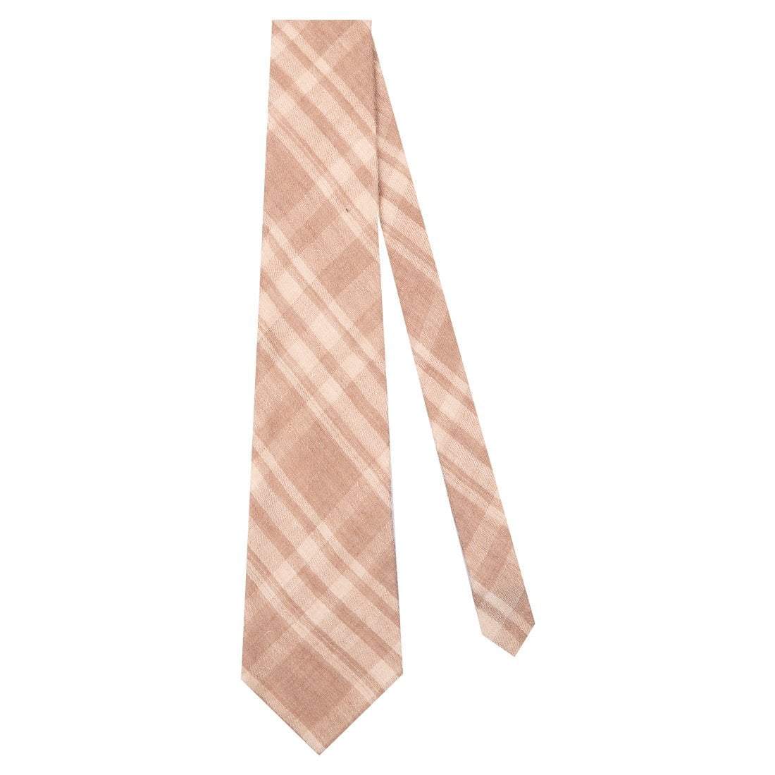 Pashtush Shawl Store Tie Pashtush Mens Pashmina Necktie, Soft and Luxurious, Checkered Design, Free Size, Cairo Beige
