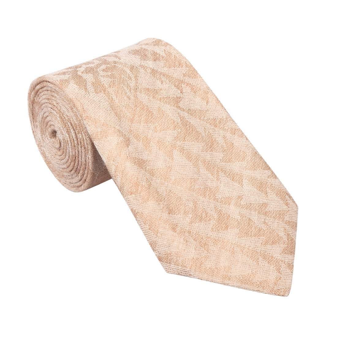 Pashtush Shawl Store Tie Pashtush Mens Pashmina Necktie, Soft and Luxurious, Extra Fine Jacquard Ties for Men, Free Size, Floral Beige