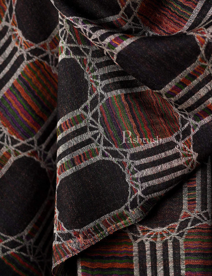 Pashtush India 70x200 Pashtush Mens Pure Wool, Honeycomb Weave Stole, With Woolmark Certificate