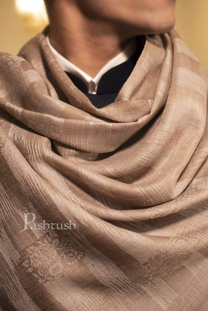 Pashtush India 114x228 Pashtush Mens Shawl, Fine Wool Jacquard Weave Shawl, Soft and Light Weight