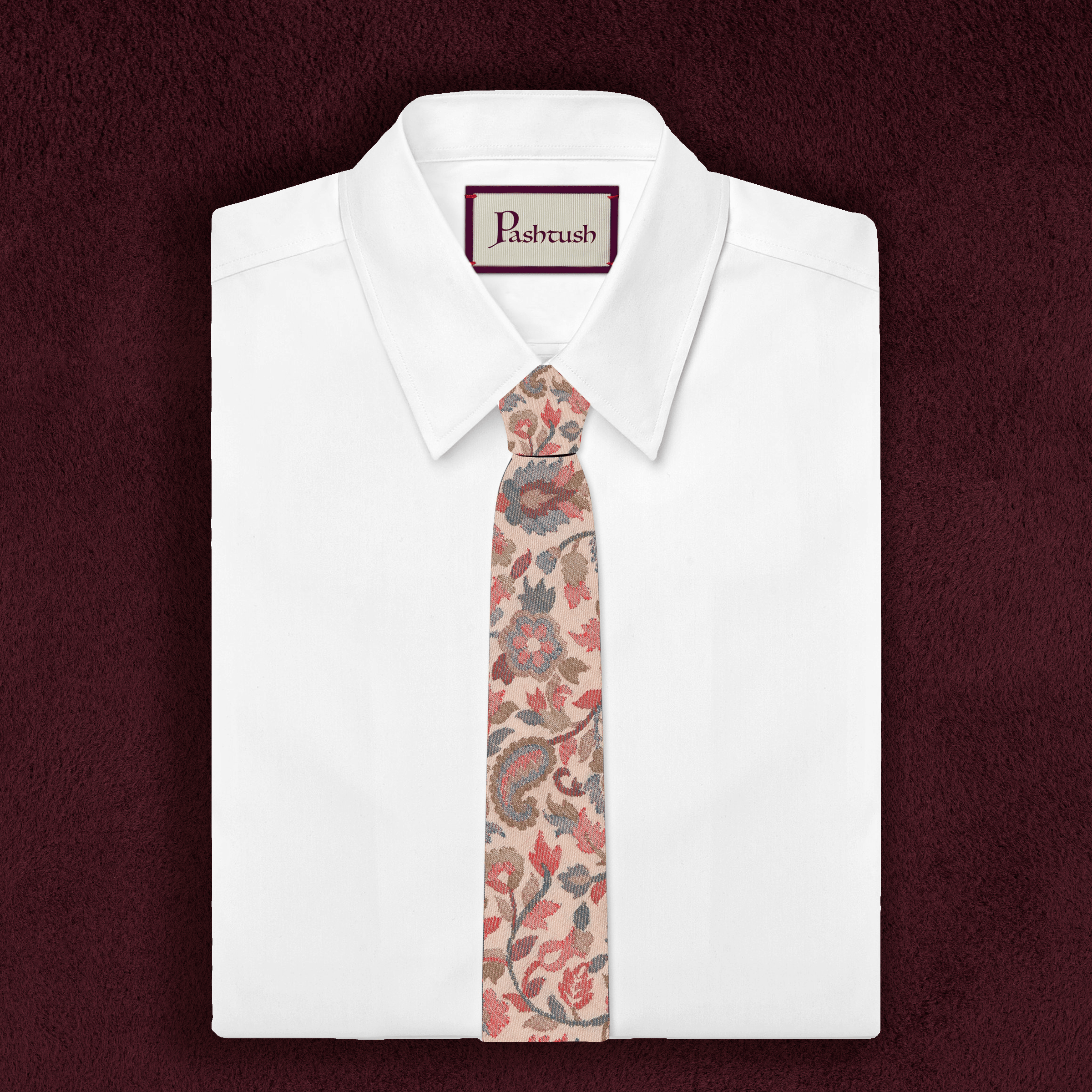 Pashtush Mens Woven Jacquard Necktie, Tie For Men, Bright Colours, Free Size, Beige