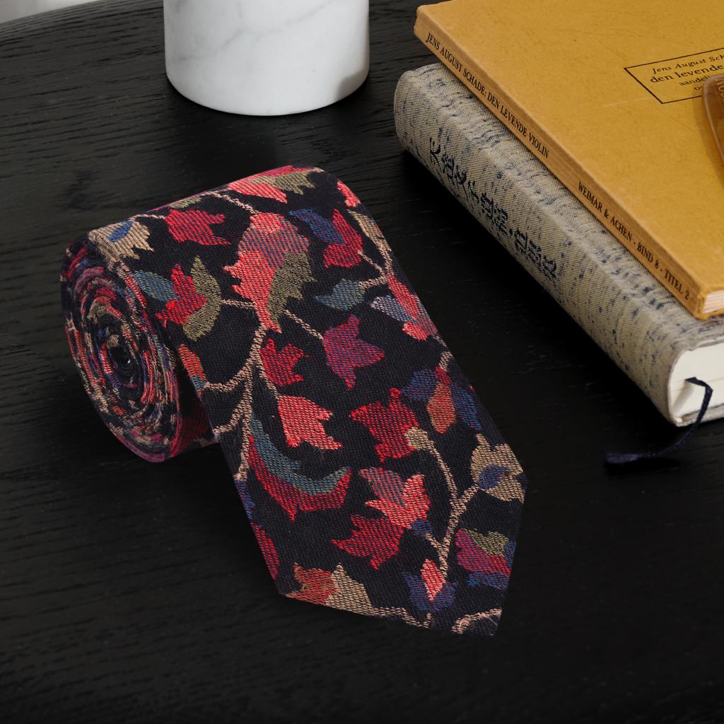 Pashtush India Tie Pashtush Mens Woven Jacquard Necktie, Tie for men, Bright Colours, Free Size, Black
