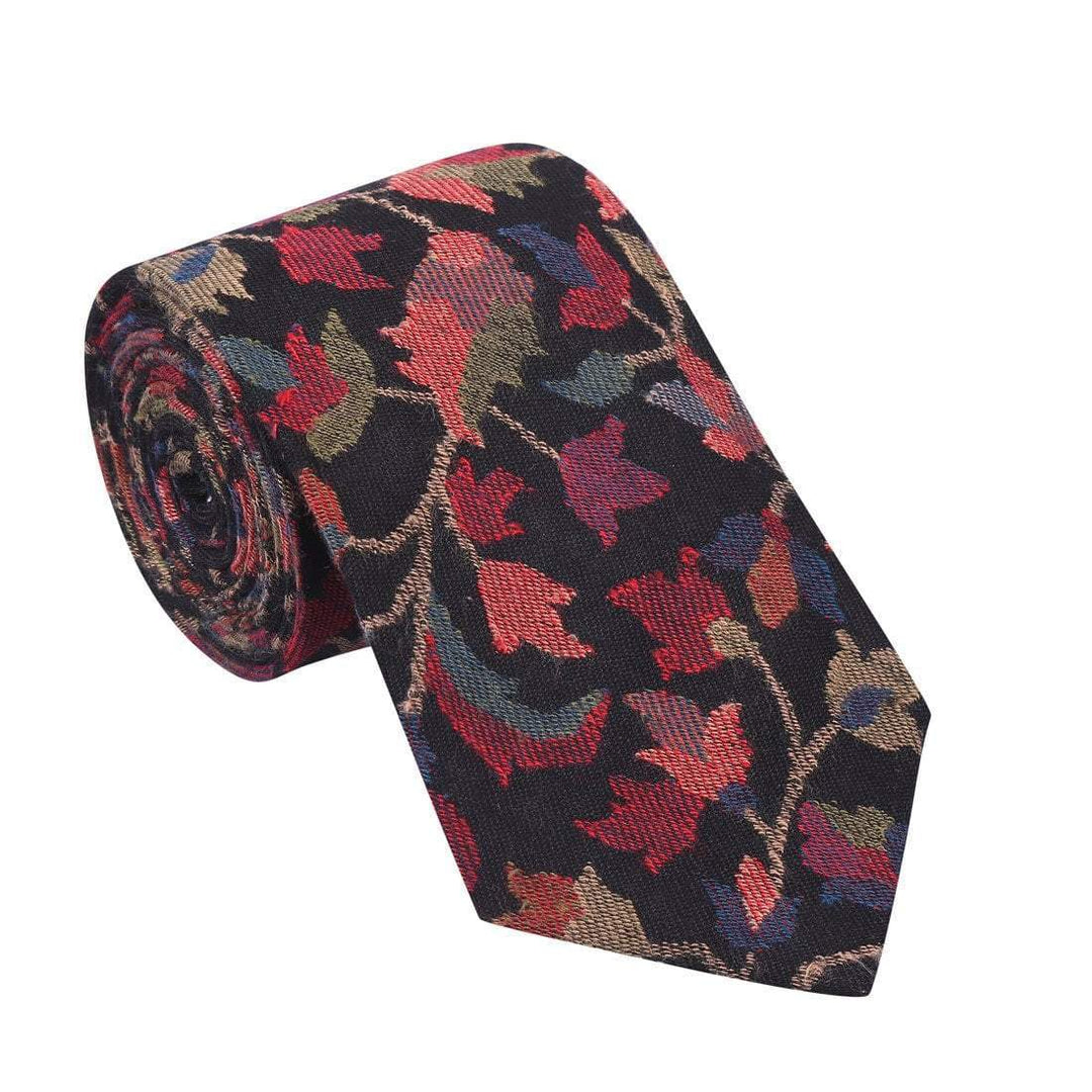 Pashtush India Tie Pashtush Mens Woven Jacquard Necktie, Tie for men, Bright Colours, Free Size, Black