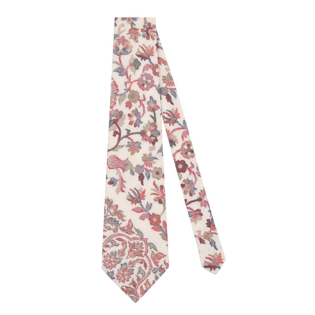 Pashtush Shawl Store Tie Pashtush Mens Woven Jacquard Necktie, Tie for men, Bright Colours, Free Size, Ivory