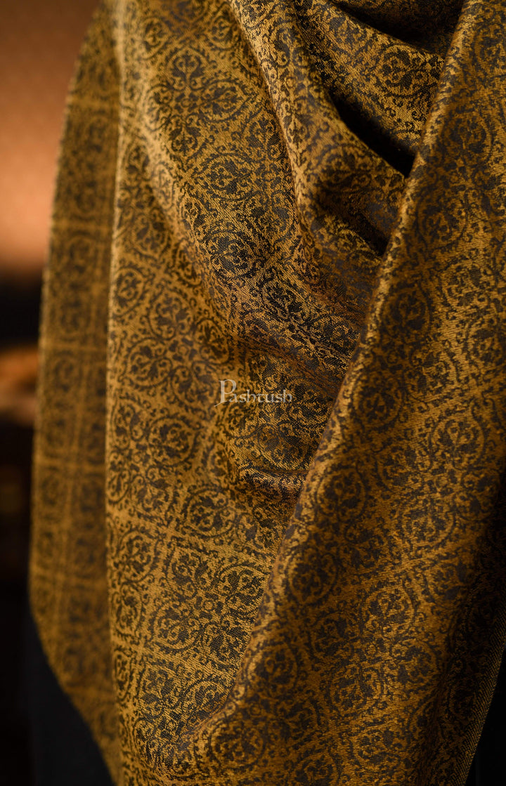 Pashtush India 100x200 Pashtush Mens Woven Paisley, Self Shawl, In Extra Soft Fine Wool, Large Wrap Size