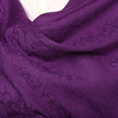 Pashtush India 100x200 Pashtush Self Paisley Weave Shawl, Fine Wool, Purple