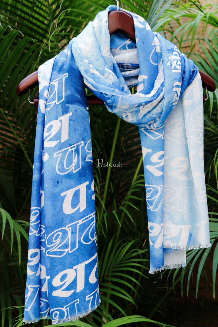 Pashtush India Womens Stoles and Scarves Scarf Pashtush women Bamboo stole, Printed design, Blue