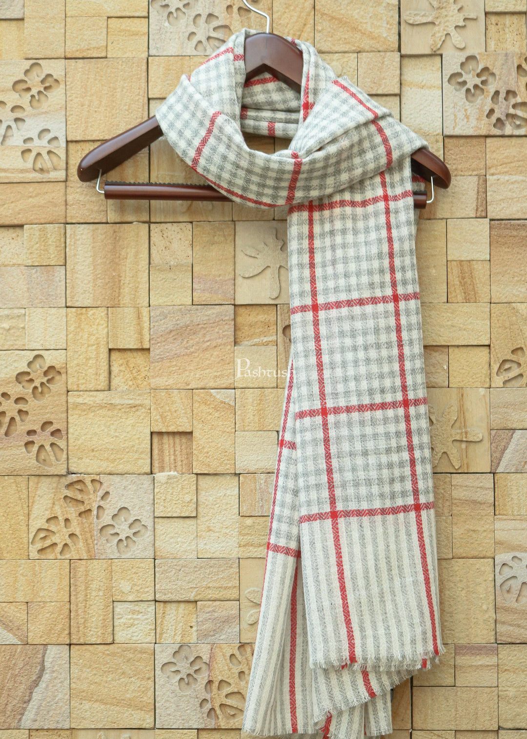Pashtush Mens Cashmere Wool Checkered Scarf – Pashtush Shawl Store
