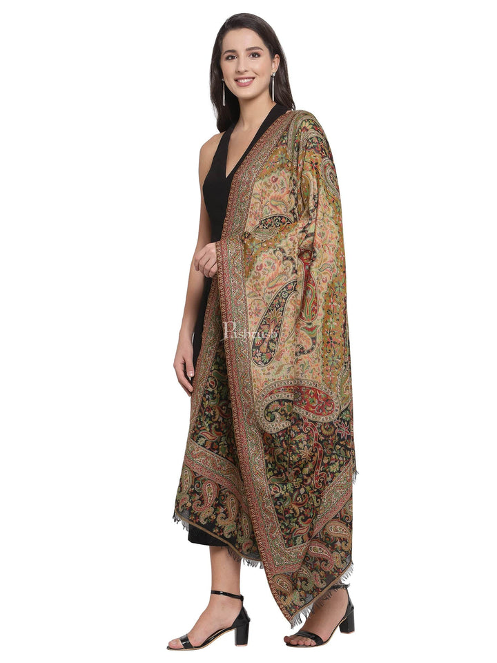 Pashtush India Womens Shawls Pashtush Women Ethnic Weave Shawl, Rich Garden, Multi-Coloured