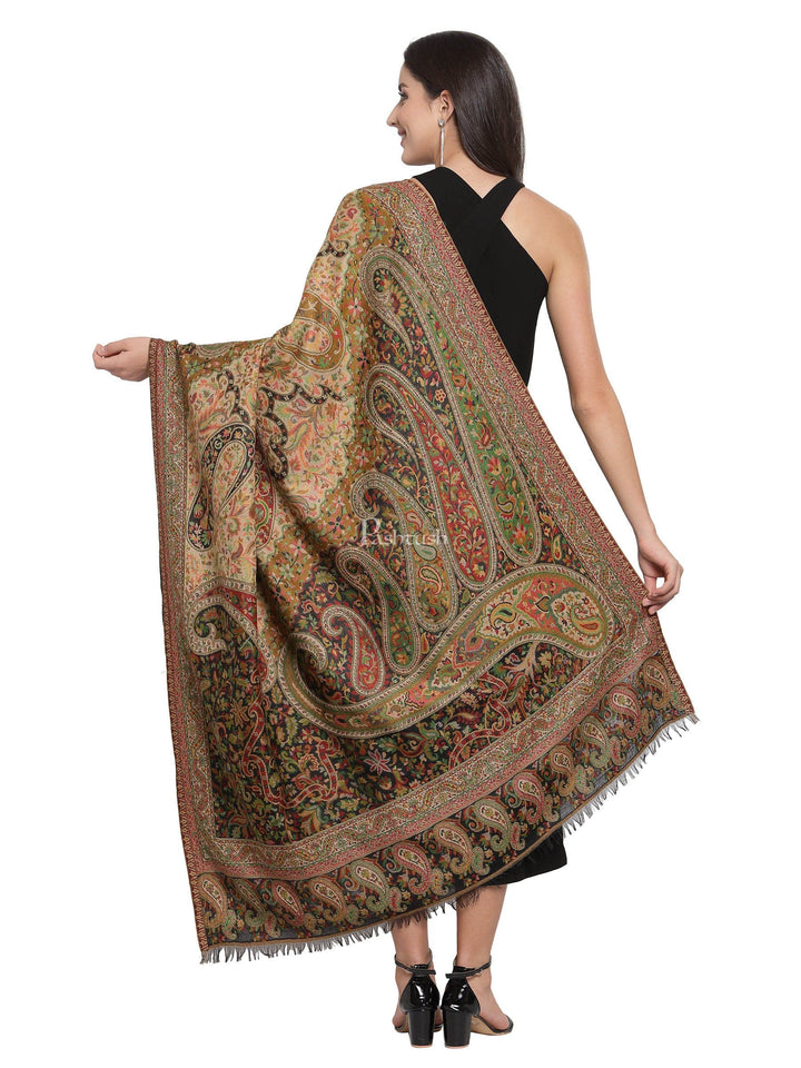 Pashtush India Womens Shawls Pashtush Women Ethnic Weave Shawl, Rich Garden, Multi-Coloured