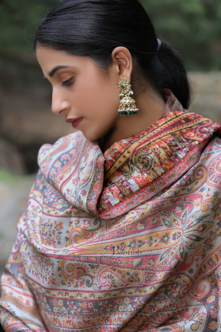 Pashtush India Womens Stoles and Scarves Scarf Pashtush women Extra Fine Wool stole, multicolour