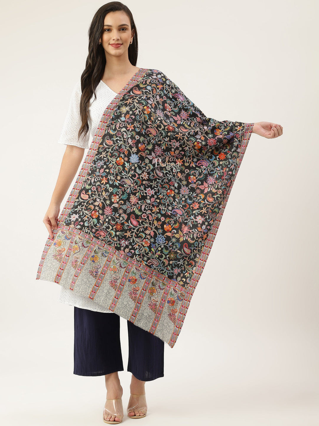 Pashtush women stole, Floral Fashion design, Multicolour – Pashtush Shawl  Store