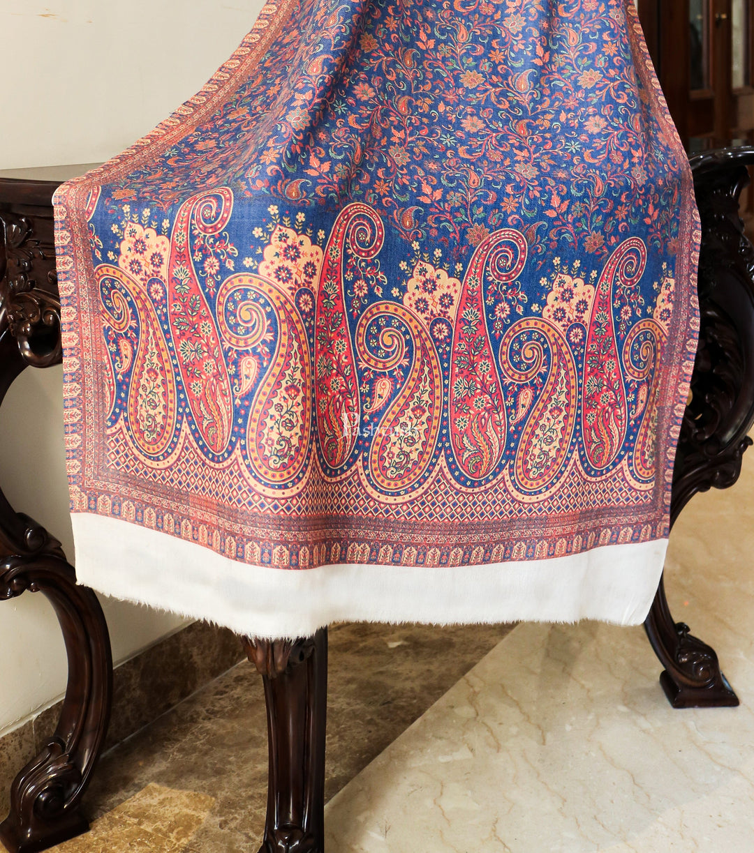 Pashtush India Womens Shawls Pashtush women Fine Wool stole, Printed Paisley design, Multicolour