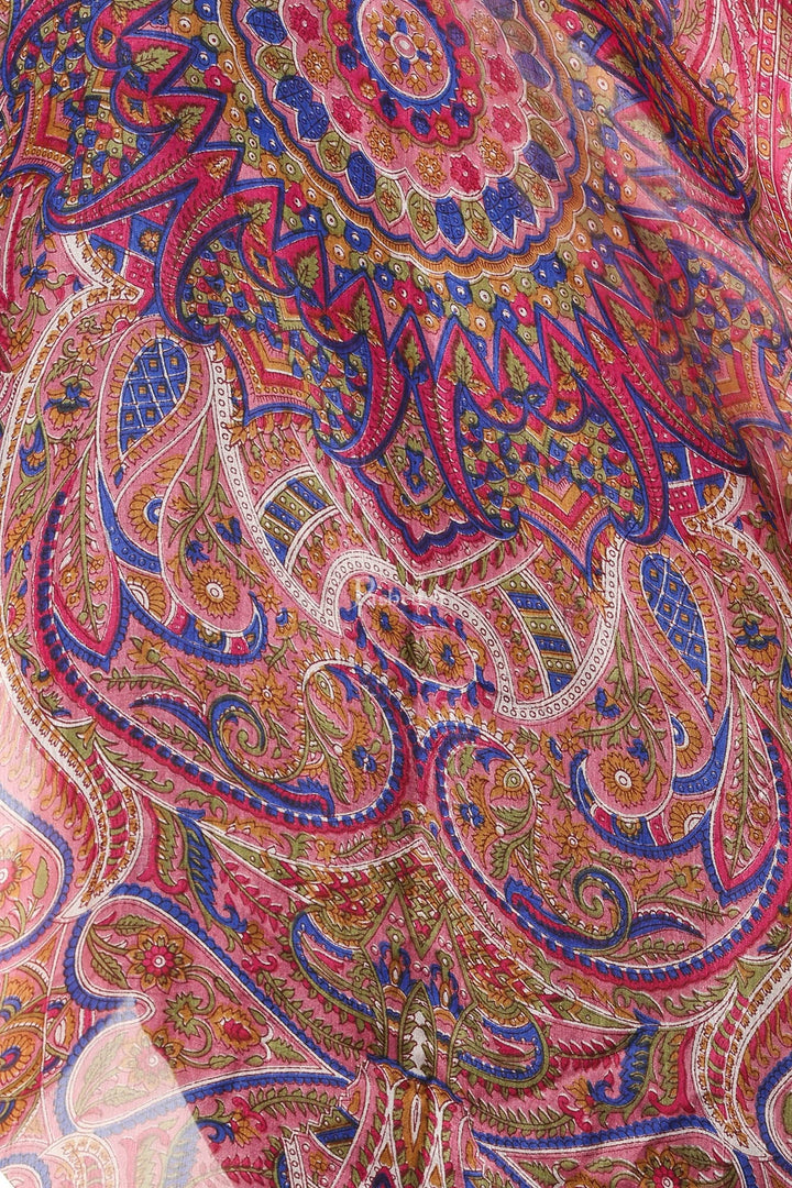 Pashtush India Womens Stoles and Scarves Scarf Pashtush Women'S 100% Pure Silk, Printed Scarf - Paisley Romance