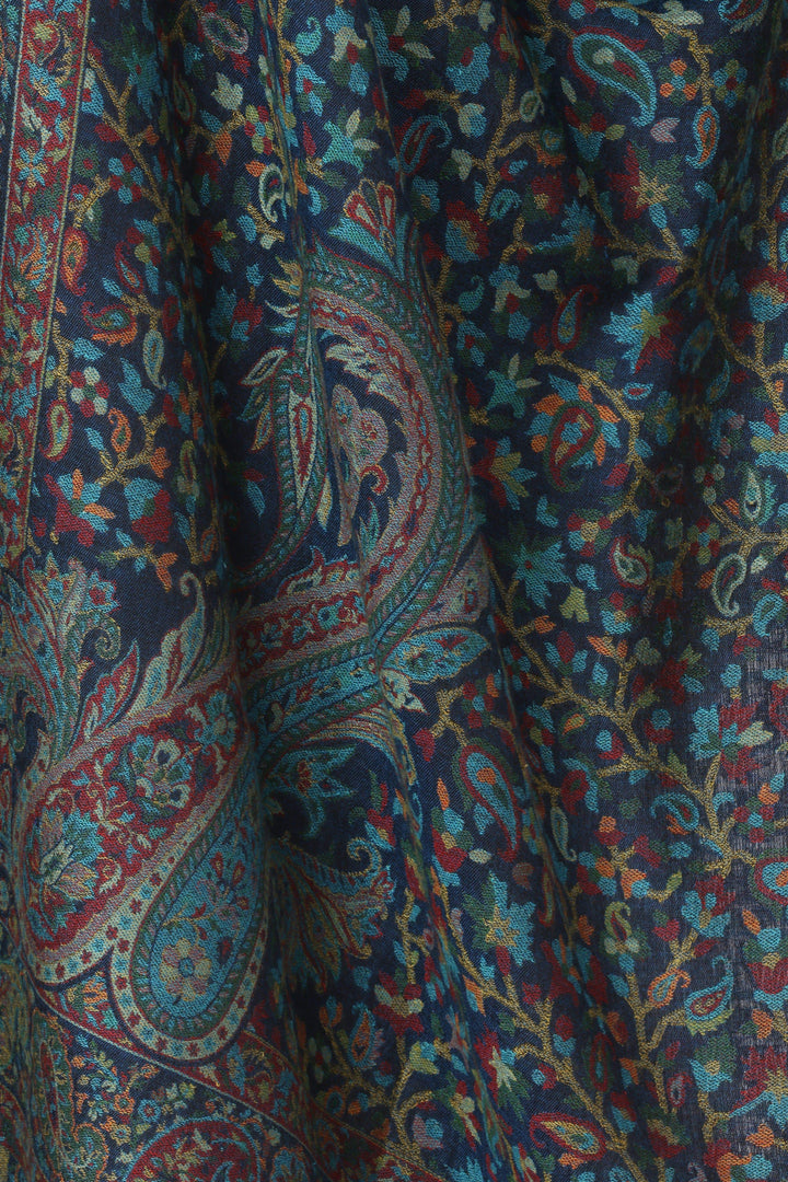 Pashtush India 70x200 Pashtush Women's Antique Scarf, Extra soft Bamboo, Arabic Blue