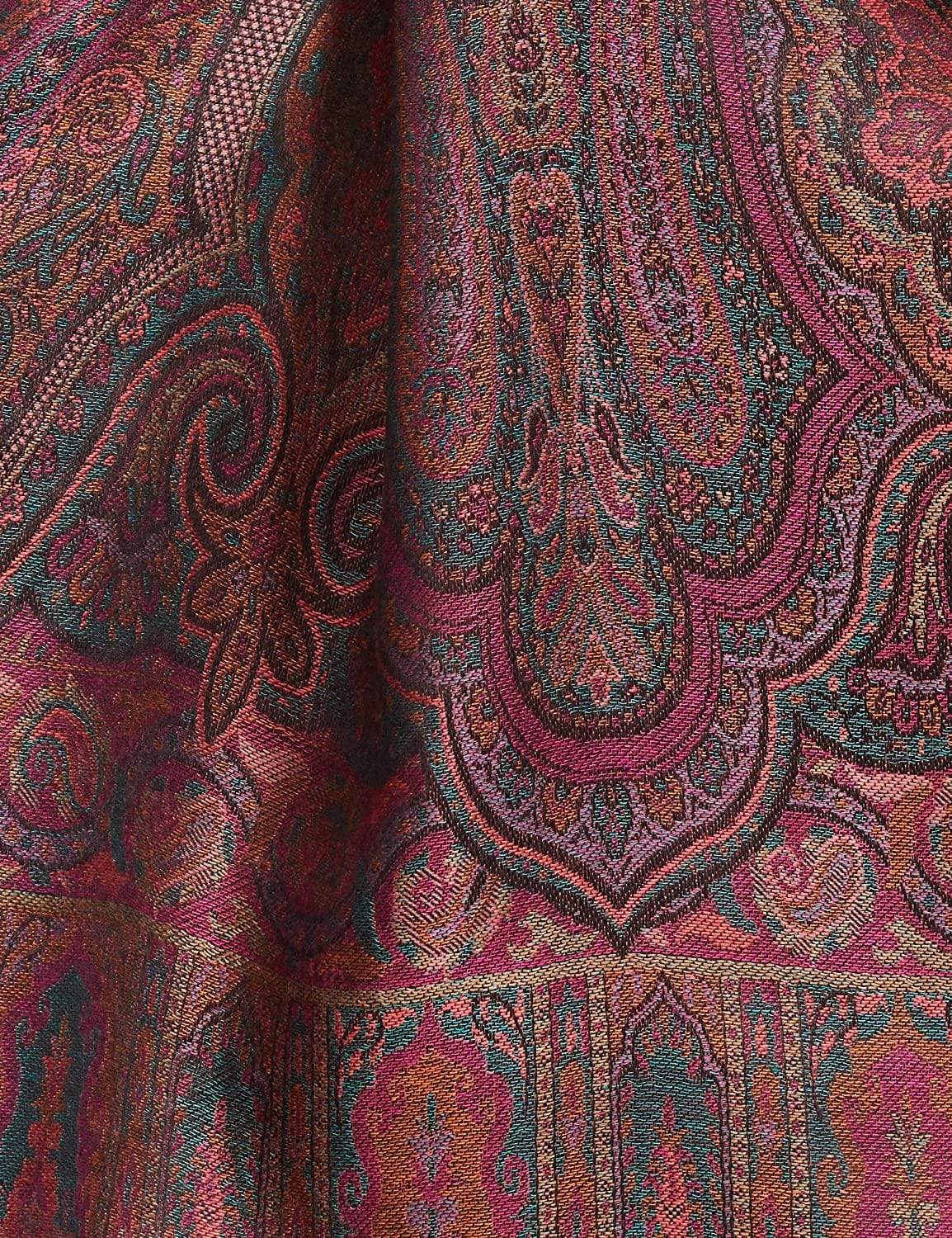 Pashtush India 70x200 Pashtush Women's Antique Scarf, Extra soft Bamboo, Ethnic Kashmiri Weave
