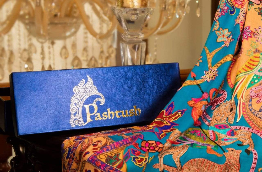 Pashtush India 100x200 Pashtush Women’s hand embroidered Heavy Nalki Jaal Shawl in Pure Wool (certified)
