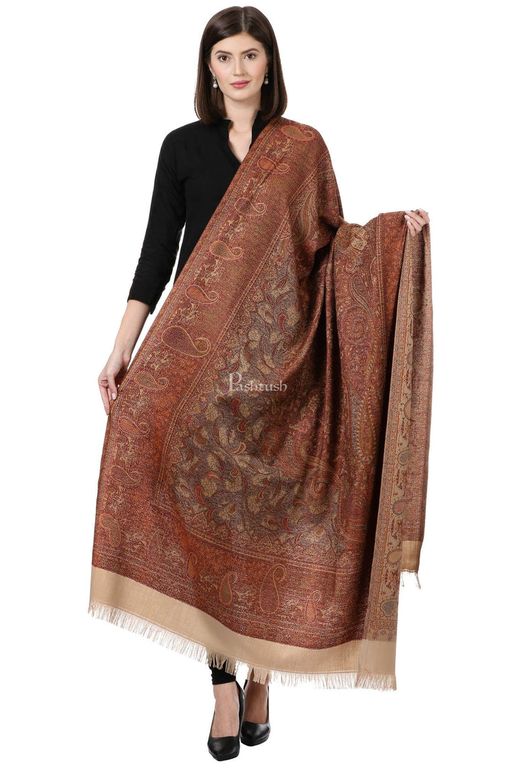 Pashtush India Womens Shawls Pashtush Women'S Jamawar Shawl, Beige