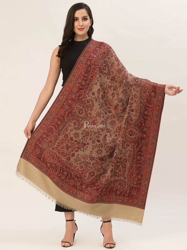 Pashtush India Womens Shawls Pashtush Women'S Jamawar Shawl, Faux Pashmina